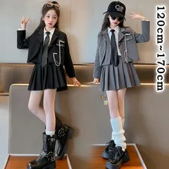 卒業式 スーツ 女の子 灰色 黒色 キッズ セットアップ スーツセット 小学生 中学生 チアガール スーツ ジャケット フォーマルスーツ プリ?ツスカ?ト イベント  zzr0302573b05b