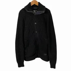 ジースターロウ G-Star RAW ニットジャケット 長袖 裏ボア 紺 ネイビー S