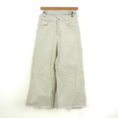 ザラ デニムパンツ ボトムス ワイドジーンズ カットオフ レディース USA2サイズ ベージュ ZARA 【中古】