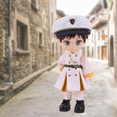 オビツ 服 男 ob11 clothes オビツ11 オビツドール セット 衣装 王子服 4点 ズボン ジャケット ベルト 帽子 (ホワイト)