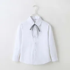 ☆ Bタイプ ☆ 110cm ☆ 子供シャツ 入学式 入園式 リボン付 shirt1829 女の子 ブラウス キッズ 長袖 リボン付 襟付き シャツ 白 トップス フォーマル ジュニア スーツ インナー 子供服 子ども服 女の子 ガールズ 入学式 卒業式
