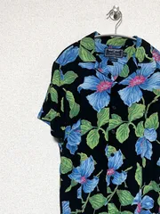 【POLO SPORT】90s S/S レーヨン アロハシャツ S ポロスポーツ ラルフローレン 開襟 半袖 オープンカラー ヴィンテージ 古着