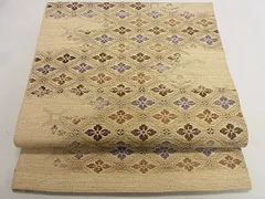 平和屋着物■アンティーク　大正ロマン　全通柄　京本袋帯　花菱文　金糸　逸品　du3928