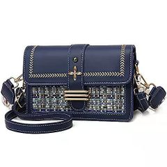 ブルー [manukori] ショルダーバッグ レディース 斜めがけ ミニバッグ 女の子 かわいい 人気 レザ (blue)
