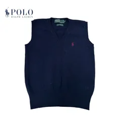 430◯ POLO RALPH  LAUREN ベスト　フォーマル　120 ネイビー　ラムウール