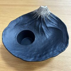 銀雅堂 さかさ富士 水盤 花器  剣山付き 一輪挿し　MG1385