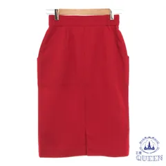 ☆美品☆ KARO スカート ひざ丈スカート タイト フロントスリット レディース レッド 9 901-9803 送料無料 古着