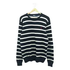 POLO BY RALPH LAUREN / ポロバイラルフローレン | クルーネック ボーダー コットンニット | L | ブラック / ホワイト | メンズ
