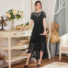 ドレス ロングワンピース パーティードレスドレスワンピース 総レース シースルー袖 ロング丈 結婚式 披露宴 二次会 お呼ばれ 20代 30代 40代 レディース フォーマル 春 夏 秋 冬 お呼ばれcuiying109