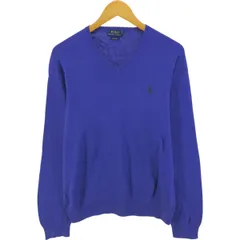 古着 ラルフローレン Ralph Lauren POLO RALPH LAUREN Vネック コットンニットセーター メンズL相当/eaa455964