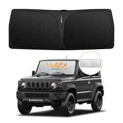 【強化版】スズキ ジムニー JB04系 フロント ガラスサンシェード JB64 JB74 吸盤不要 遮光断熱 2018年7月-現行 夏 紫外線 UVカット 簡単着脱 内装パーツ 車種専用設計 折り畳み式 収納袋付き 1