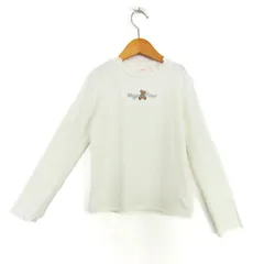 メゾピアノ 長袖カットソー シャツ くま トップス キッズ 女の子用 130サイズ ホワイト Mezzo Piano 【中古】