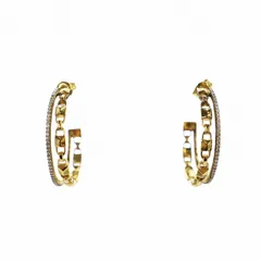 マイケルコース MICHAEL KORS リングピアス フープ アクセサリー 両耳用 ラインストーン ロゴ シルバー925 ゴールド色 MKC1014AN710 ■GY18 /MQのサムネイル