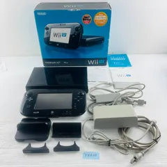 YK610【完品すぐ遊べるセット】Nintendo WiiU プレミアムセット ブラック 家庭用ゲーム機 任天堂 ニンテンドー Wii 黒 本体 パッド タッチペン コード類 取扱説明書 箱あり