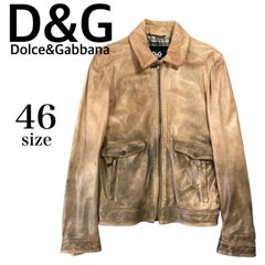 m12 DOLCE&GABBANA ドルチェアンドガッバーナ ディーアンドジー ライダース レザージャケット ラムレザー ヴィンテージ グラデーション オイルド加工 46