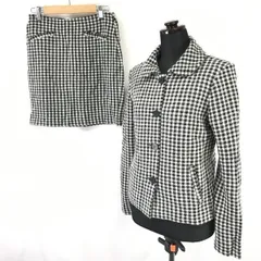 ポーランド製★アニエスベー/agnes b.★アンゴラ混/ミニスカートスーツ【1/size-S/黒×白/black×white】Jackets/skirt/Set up◆cBH287