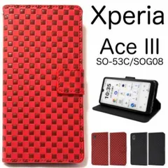 Xperia Ace III SO-53C/SOG08 チェック柄手帳型 ケース