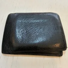 ランバン　LANVIN　レザー　2つ折り財布　ブラック