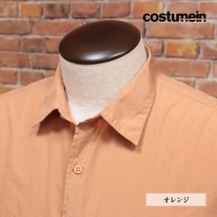 costumein/48サイズ/きれいめシャツ DOMENICO さらっとブロード 無地 ガーメントダイ イタリア製 長袖 コストメイン 新品/オレンジ/kd294/