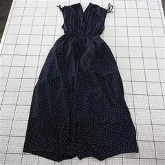 ◇ ⊂ Another Edition UNITED ARROWS ドット柄 フレンチスリーブ サロペット サイズM ネイビー ホワイト系 レディース E  【1509100076889】