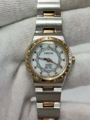 【中古品】 Wiccaウィッカ CITIZENシチズン Eco-Driveエコドライブ 腕時計 電波ソーラー E031-S040884 HST シルバー×ゴールド ステンレス 白文字盤 時計 現状品