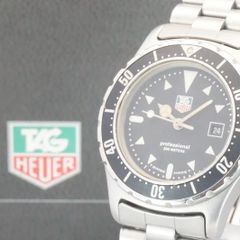 稼動品 箱付き タグホイヤー TAG Heuer 2000 Professional 973.015 クオーツ デイト ブラック文字盤 レディース腕時計