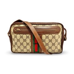 GUCCI オールドグッチ シェリーライン GG ショルダー クロスボディー バッグ ベージュ ブラウン ヴィンテージ