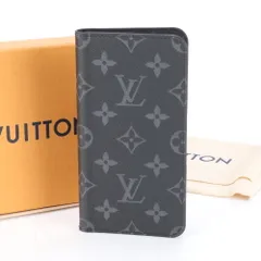 美品 ルイヴィトン モノグラム エクリプス フォリオ レザー iPhone Xs Max スマホ ケース 携帯 カバー M67484 メンズ RBE CK3-3【中古】