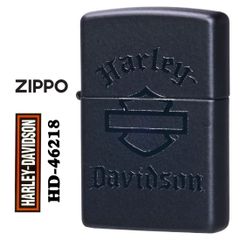 zippo(ジッポーライター)ハーレーダビッドソン Harley-Davidson HARLEY ロゴ ブラックマット HD-46218 オイルライター バイク 黒 メンズ 渋い おしゃれ カッコイイ　ギフト プレゼント