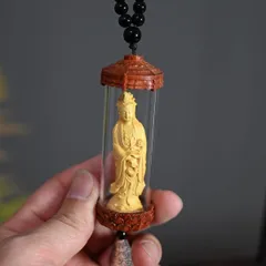 貔貅中国古美術・旧蔵の陶磁器、宝珠を持つ静かな思索の観音・12x41cm・供養仏像