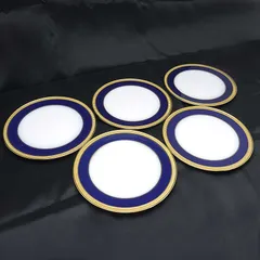 大倉陶園 ロイヤルブルークラウン 20cm デザート皿5枚セット