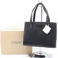 箱付 良品 コーチ ブラック ウレタン/レザー シルバー金具 トートバッグ NSY 2000000 NSK