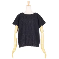 Vintage クリスチャンディオール Christian Dior カットソー シャツ ブラウス 刺繍 コットン トップス レディース M ブラックのサムネイル