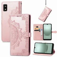 【人気商品】ノートブック型携帯電話保護カバー多機能携帯電話ホルスター財布携帯電話ホルダーバンプパターンテクスチャ耐久性摩擦耐性携帯電話ケース男性と女性に適した多色オプション 手帳型 手帳型 ケース (マンダラローズゴールド) ケース wish3 Aquos A