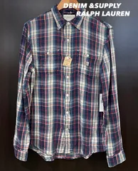 DENIM&SUPPLY RALPH LAUREN デニムアンドサプライ ラルフローレン 長袖シャツ チェック メンズM ブルー系 古着 中古 10867