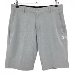【美品】アンダーアーマー ハーフパンツ 杢グレー ロゴ刺しゅう ストレッチ  メンズ LG/L/G ゴルフウェア UNDER ARMOUR