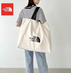 THE NORTH FACE ノースフェイス TNFショッパーバッグ  L ラージ 大容量 エコバッグ 買い物 かばん 旅行 アウトドア 収納 クリーム色 海外限定