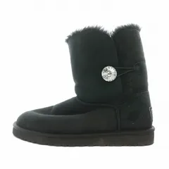 アグ オーストラリア UGG australia Bailey Button Bling ベイリーボタンブリング ムートンブーツ ショートブーツ 厚底 スエード US8 25cm 黒 ブラック S/N3349 /BB ■OF