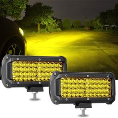 LED ワークライト 12V 24V 120W 3000K 黄色 防水 作業灯 デッキライト フォグランプ 投光器 前照灯 車幅灯 照明 トラック 2個セット