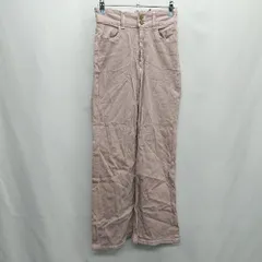 ◇ Θ MAJESTIC LEGON ハイウエスト バックウエストレースアップ ストレートデニムパンツ サイズS ピンク系 レディース E  【1410100003372】