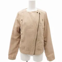 レイカズン Ray cassin ノーカラージャケット ショート丈 変形ジップ F ベージュ /UD