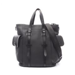 ルイ・ヴィトン LOUIS VUITTON トートバッグ クリストファートート ノワール レザー クリストファー トート メンズ Used A