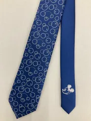 ミッキーミツマルモチーフネクタイ　青色