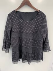 【corbeau】チュニック　ドット柄　黒　LLサイズ