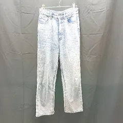 ◇ VENCEEXCHANGE ヴァンスエクスチェンジ ダメージ加工 ワイド デニムパンツ サイズM ブルー レディース E  【1303290008183】