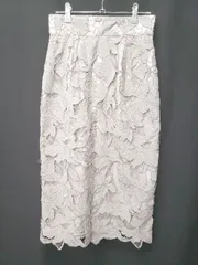◇ ⊂ PROPORTION BODY DRESSING レース フラワーデザイン ロング タイト スカート サイズＭ グレージュ レディース E  【1506250007701】