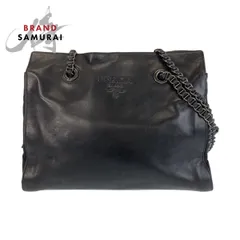 PRADA プラダ トートバッグ プラスチックチェーン レザー 黒｜ふ