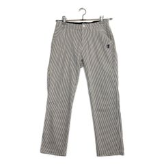 中古 レディース アドミラルゴルフ Admiral Golf パンツ L 白×紺 薄手 ストライプ ロングパンツ