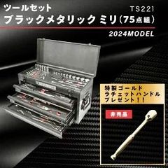 限定1点のみ【非売品 特典付き】アストロプロダクツ ツールセット ブラックメタリック ミリ 75点組 TS221 （限定生産品） JT 0528ML024 0220240418100103