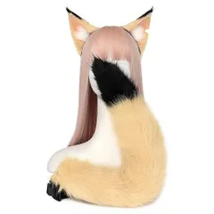 Style:cosplay fox suit [Izemisonico] 狐耳 尻尾 2点セット コスプレ 狐耳 カチューシャ仕様 FOX 獣耳 狼耳 オオカミ 猫 狐の尻尾 モコモコ 動物コス 文化祭 学園祭 お遊戯 仮装舞踏 cosplayイベント パーテ